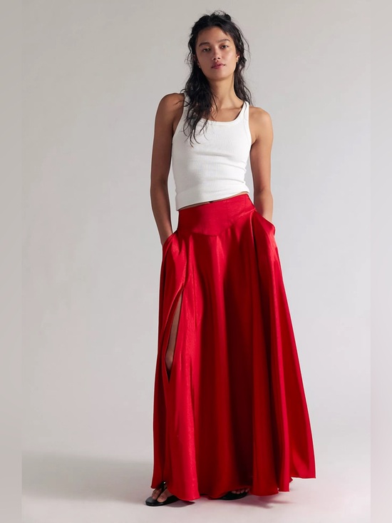 Free People Dresses & Skirts - Free People Chilco Maxi Skirt Salsa